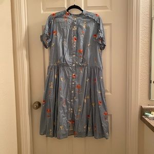 NWOT Eshakti blue floral shirt dress
